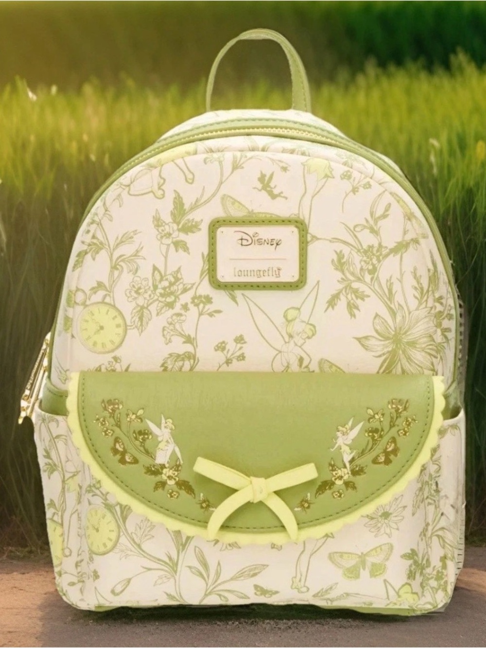NEW Loungefly Disney Peter Pan TINKER BELL Floral Allover Print Backpack Bells